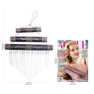 Alternate image for Sun Motif Bamboo Wind Chimes in Black from Bali Breezy Sound