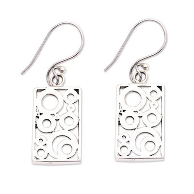 Alternate image for Balinese Silver Dangle Earrings Sea Foam