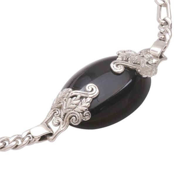 Alternate image for Onyx and Sterling Silver Pendant Bracelet from Bali Midnight Grove