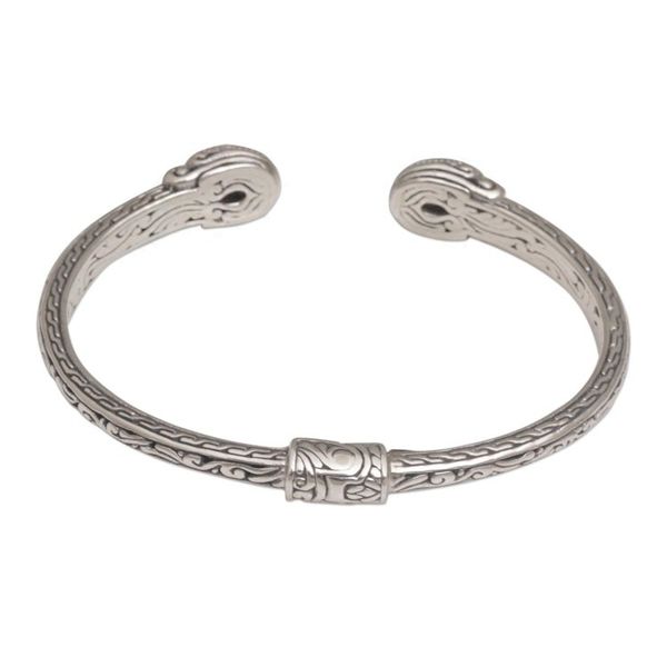 Alternate image for Modern Balinese Amethyst and 925 Silver Cuff Bracelet Magical Attraction