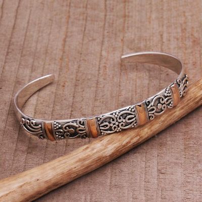 Alternate image for 18k Gold Accent Sterling Silver Cuff Bracelet from Bali Merajan Mystique