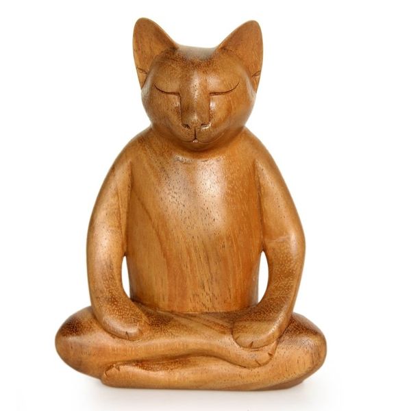 Alternate image for Lotus Position Yoga Cat Carving Ginger Cat Does Yoga