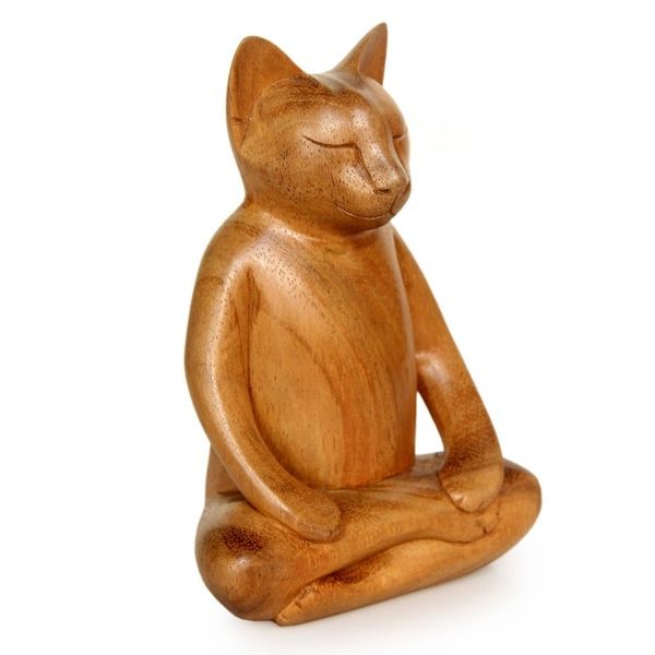 Alternate image for Lotus Position Yoga Cat Carving Ginger Cat Does Yoga