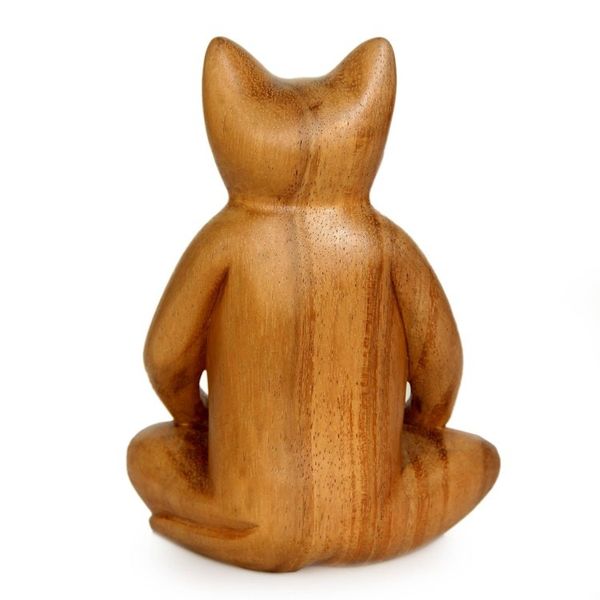 Alternate image for Lotus Position Yoga Cat Carving Ginger Cat Does Yoga