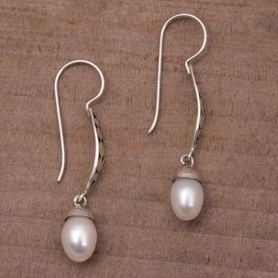 Alternate image for Balinese Artisan Crafted Sterling Silver and Pearl Earrings Paradise Blooms