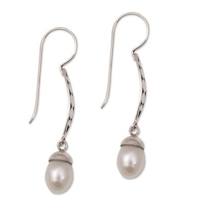 Alternate image for Balinese Artisan Crafted Sterling Silver and Pearl Earrings Paradise Blooms