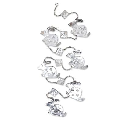 Alternate image for Aluminum Rabbit-Themed Holiday Garland Set of 4 Festive Bunny