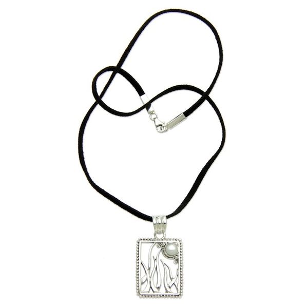 Alternate image for Artisan Crafted Pearl and Sterling Silver Necklace Jewelry Natures Moon