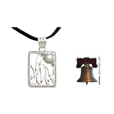 Alternate image for Artisan Crafted Pearl and Sterling Silver Necklace Jewelry Natures Moon