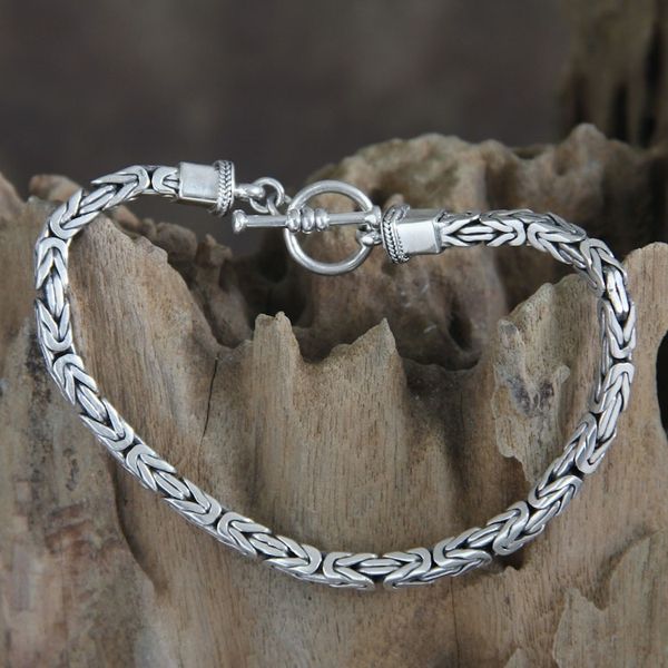 Alternate image for Mens Sterling Silver Chain Bracelet from Indonesia Souls Entwine
