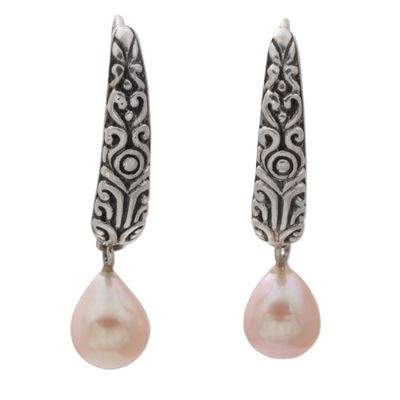 Alternate image for Cultured Pearl and Sterling Silver Dangle Earrings from Bali Drops of Honey