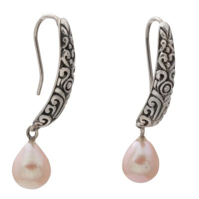 Alternate image for Cultured Pearl and Sterling Silver Dangle Earrings from Bali Drops of Honey
