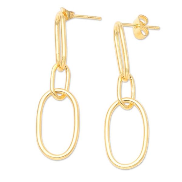 Alternate image for Handmade 18k Gold-plated Dangle Link Earrings from Indonesia Link the Chain
