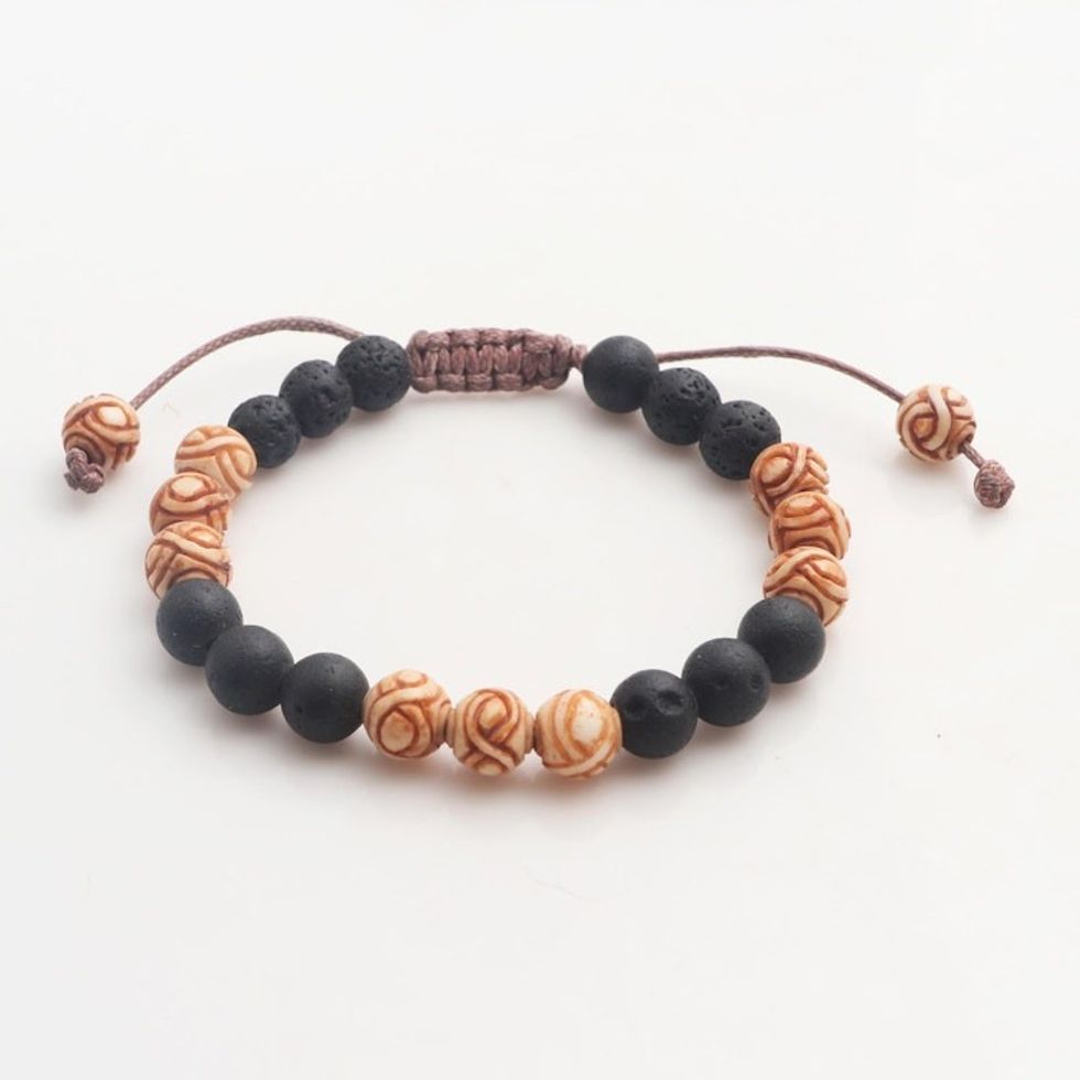 Balinese Chakra Lava Stone Beaded Unity Bracelet 'Chakra Unity'