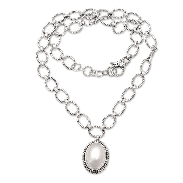 Alternate image for Cultured Mabe Pearl Pendant Necklace Holy Oval