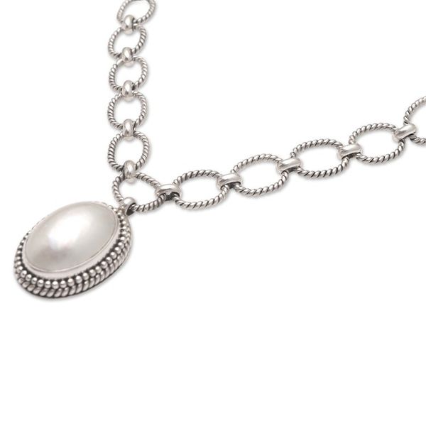 Alternate image for Cultured Mabe Pearl Pendant Necklace Holy Oval