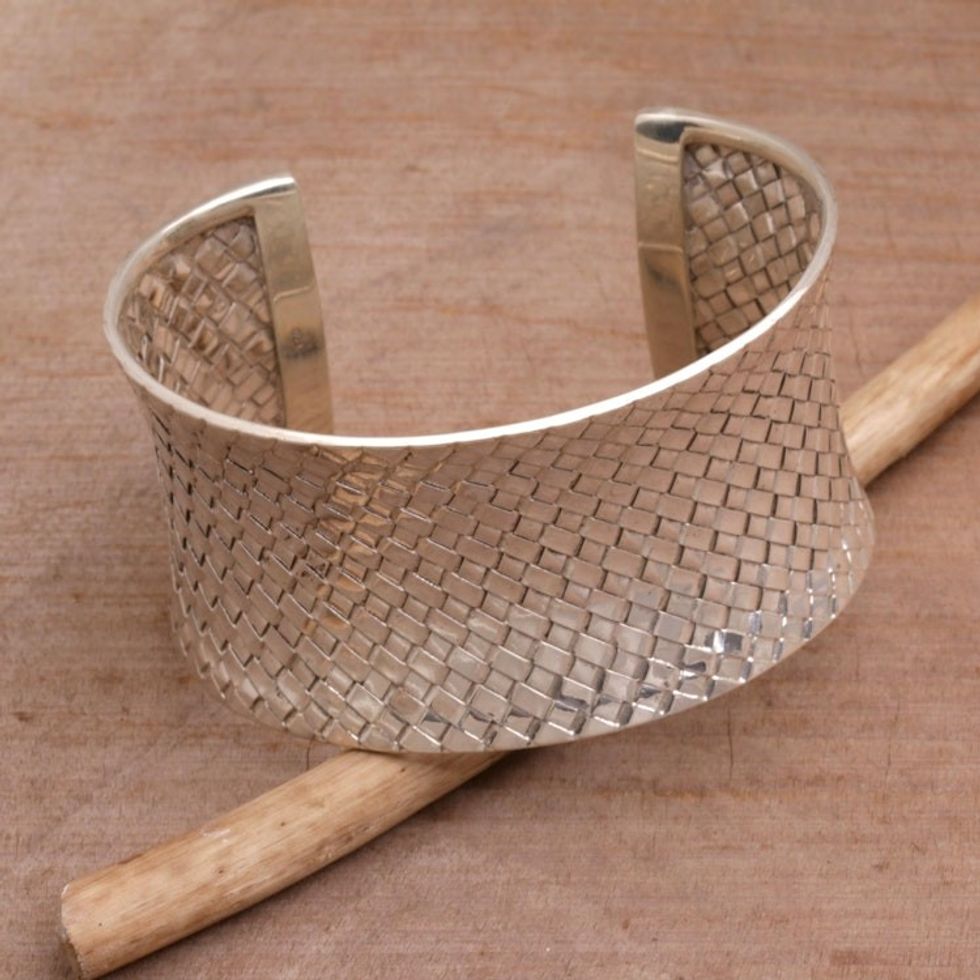 Sterling silver cuff bracelet 'Circle of Joy'