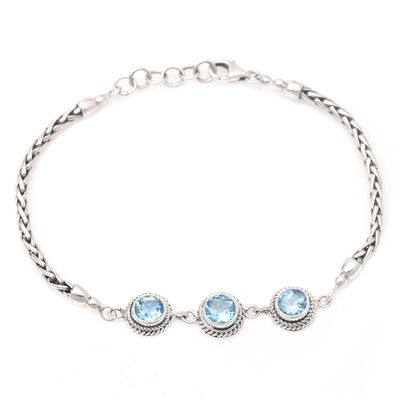 Alternate image for Sterling Silver and Blue Topaz Bracelet Dewdrop Sparkle