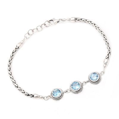 Alternate image for Sterling Silver and Blue Topaz Bracelet Dewdrop Sparkle