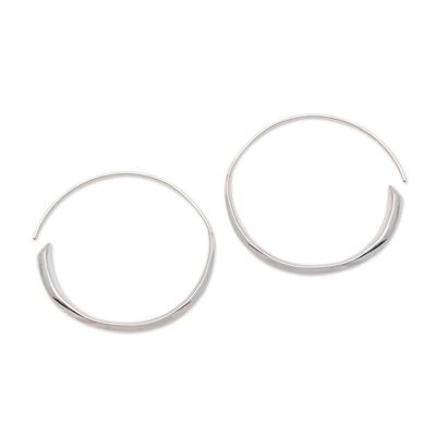 Alternate image for Handcrafted Sterling Silver Half-Hoop Earrings from Bali Expanding Beauty