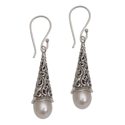 Alternate image for Cultured Pearl Sterling Silver Raindrop Dangle Earrings Afternoon Dew
