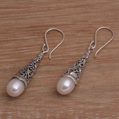 Alternate image for Cultured Pearl Sterling Silver Raindrop Dangle Earrings Afternoon Dew