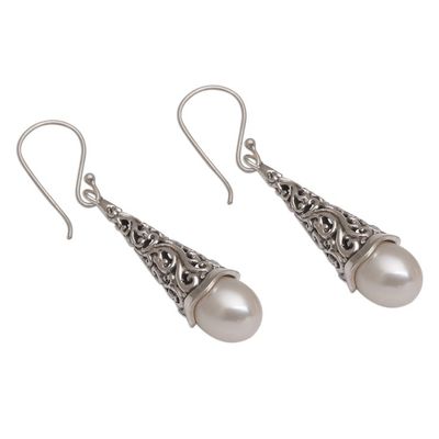 Alternate image for Cultured Pearl Sterling Silver Raindrop Dangle Earrings Afternoon Dew