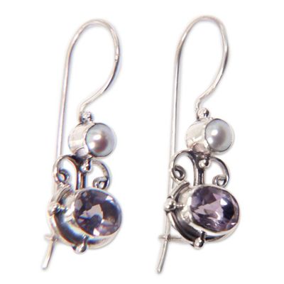 Alternate image for Sterling Silver Amethyst Drop Earrings Sunrise Spirit