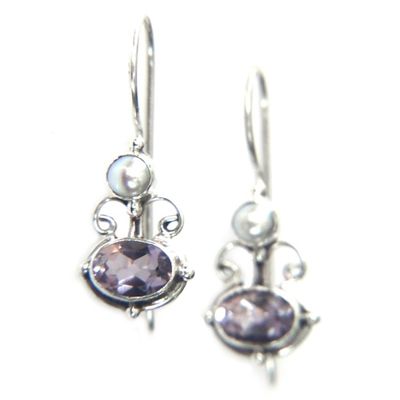 Alternate image for Sterling Silver Amethyst Drop Earrings Sunrise Spirit