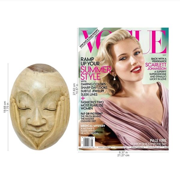 Alternate image for Hibiscus Wood Wall Mask Hear No Evil