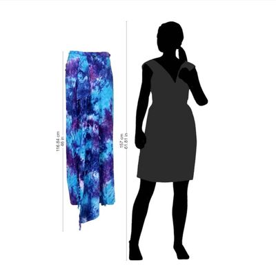 Alternate image for Rayon Tied Dyed Sarong in Assorted Shades of Blue and Purple Sea Glass