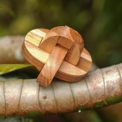 Alternate image for Small Wooden Pub Game Puzzle from Javanese Artisan Chain Hook