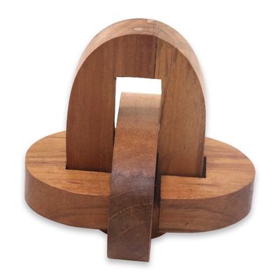 Alternate image for Small Wooden Pub Game Puzzle from Javanese Artisan Chain Hook
