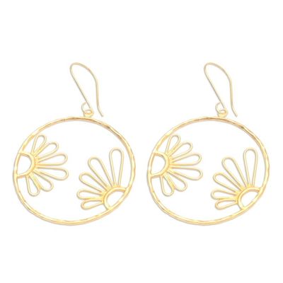 Alternate image for Gold-Plated Floral Dangle Earrings In Focus