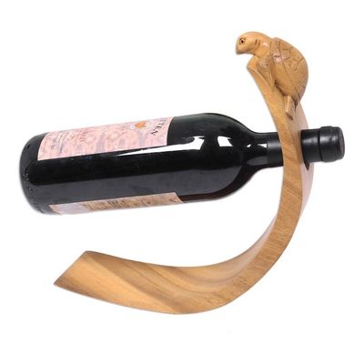 Alternate image for Balinese Sea Turtle Brown Wood Wine Bottle Holder Brown Balinese Turtle