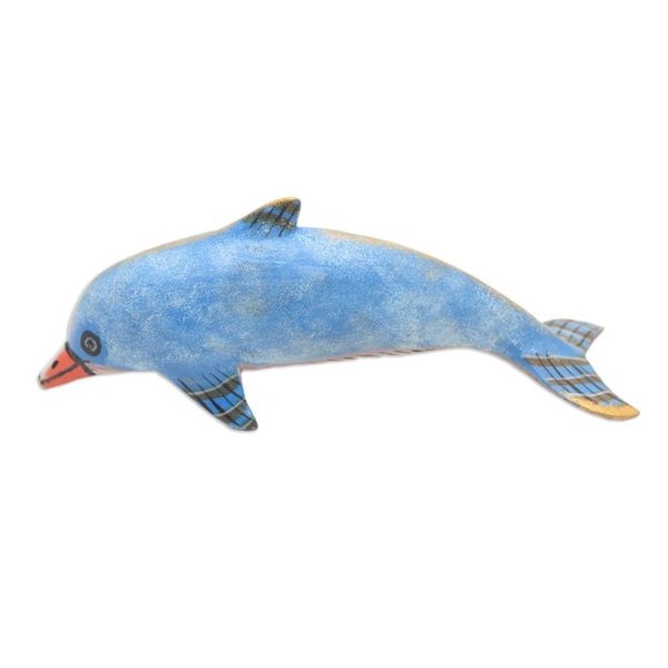 Alternate image for Hand Made Jempinis Wood Dolphin Statuette Air Play