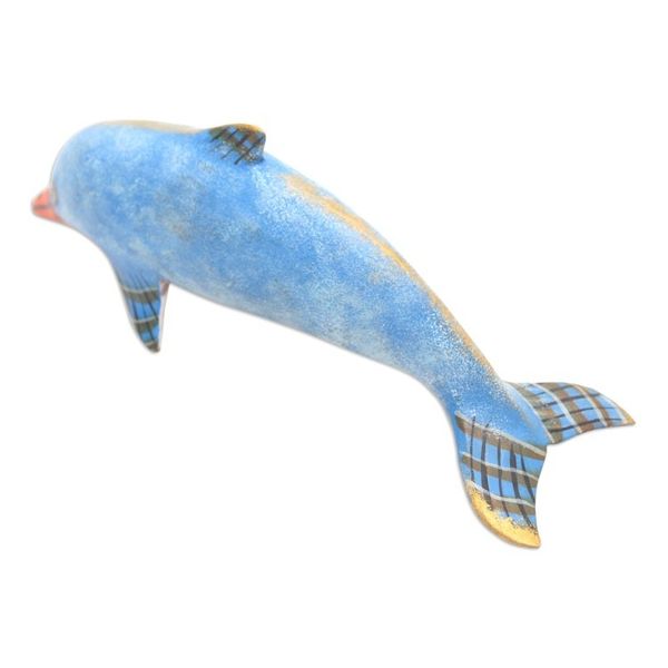 Alternate image for Hand Made Jempinis Wood Dolphin Statuette Air Play