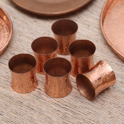 Alternate image for Hammered Copper Napkin Rings from Java Set of 6 Wonderful Gleam