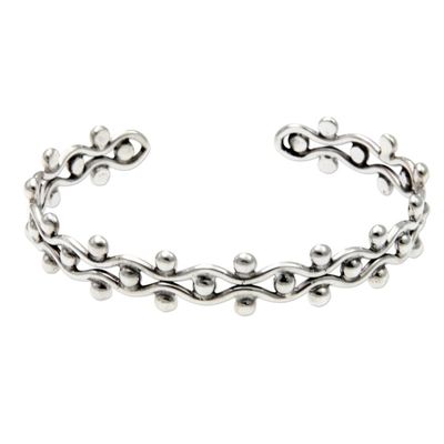 Alternate image for Sterling Silver Cuff Bracelet from Indonesia Floral Buds
