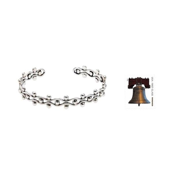 Alternate image for Sterling Silver Cuff Bracelet from Indonesia Floral Buds