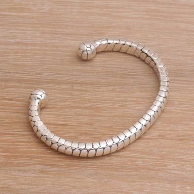 Alternate image for Sterling Silver Cuff Bracelet Handcrafted in Bali Komodo Cuff