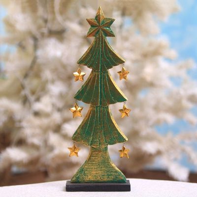 Alternate image for Wood Christmas Tree Tabletop Decor from Bali Starry Christmas Tree