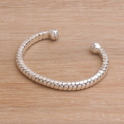 Alternate image for Sterling Silver Cuff Bracelet Handcrafted in Bali Komodo Cuff