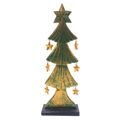 Alternate image for Wood Christmas Tree Tabletop Decor from Bali Starry Christmas Tree