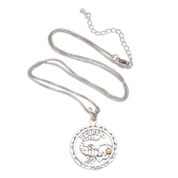 Alternate image for 18k Gold-Accented Scorpio Pendant Necklace from Bali Sparkling Scorpio