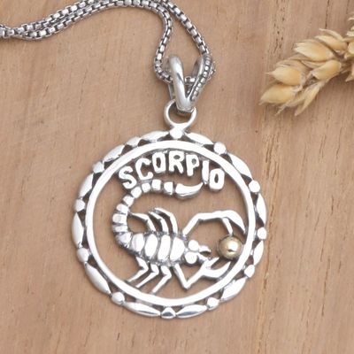 Alternate image for 18k Gold-Accented Scorpio Pendant Necklace from Bali Sparkling Scorpio