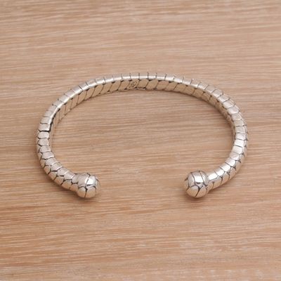 Alternate image for Sterling Silver Cuff Bracelet Handcrafted in Bali Komodo Cuff