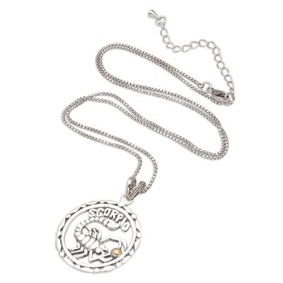 Alternate image for 18k Gold-Accented Scorpio Pendant Necklace from Bali Sparkling Scorpio