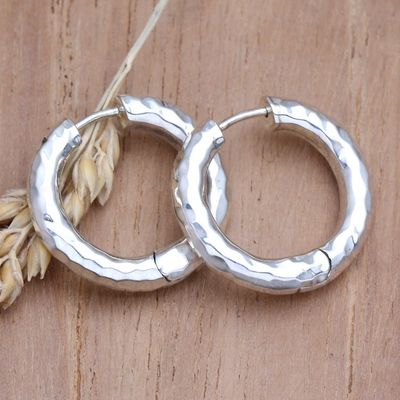 Alternate image for Sterling Silver Endless Hoop Earrings from Bali Endless Hoops in Silver