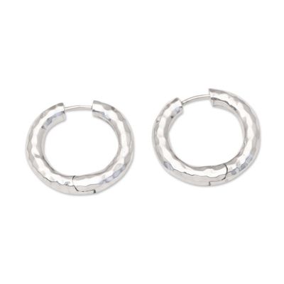 Alternate image for Sterling Silver Endless Hoop Earrings from Bali Endless Hoops in Silver